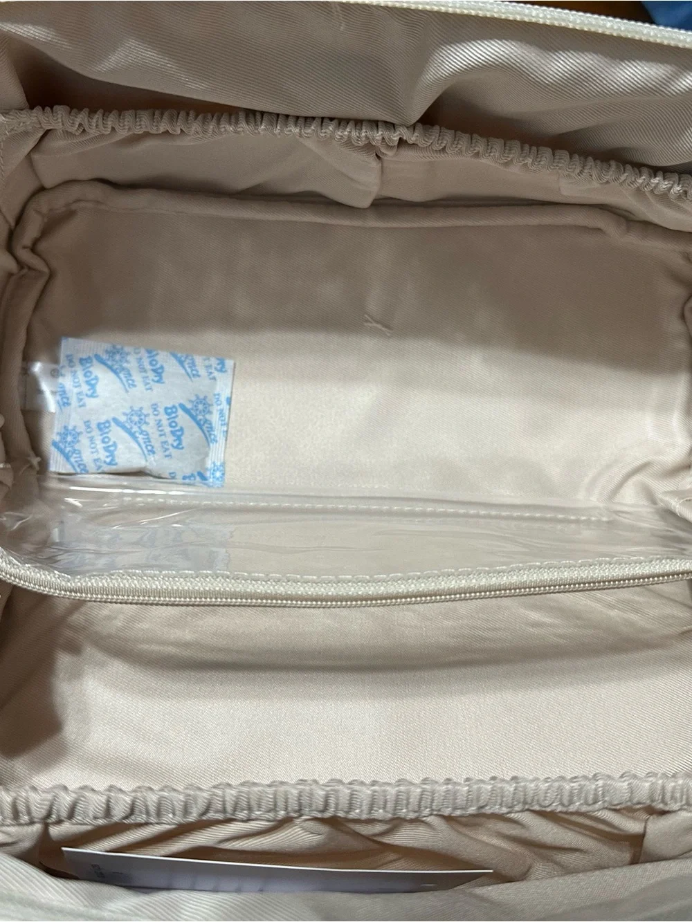 Beige Travel Cosmetic Organizer Pouch